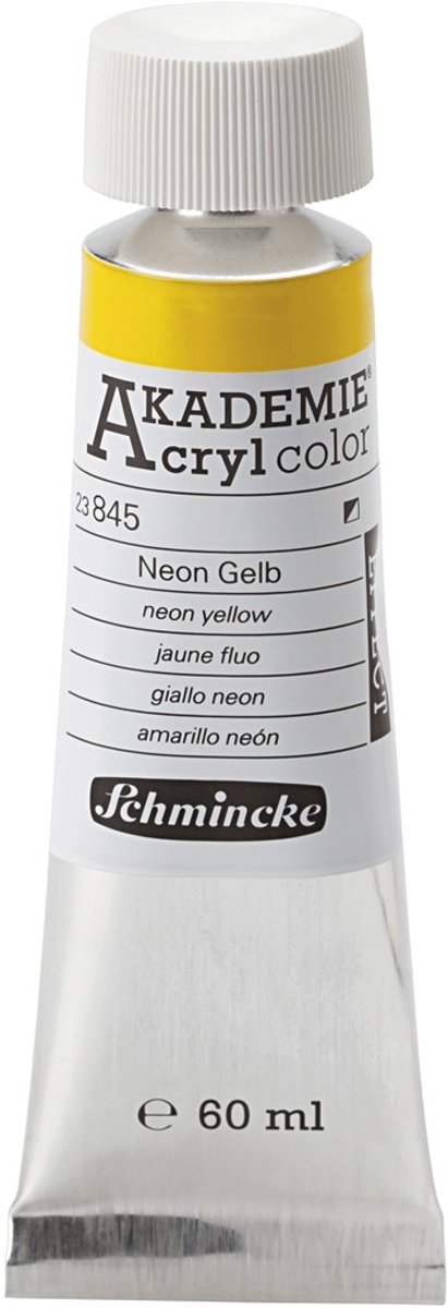 Schmincke AKADEMIE® Acryl color , neon yellow (845), semi-opaque, 60ml [HOB-319750]